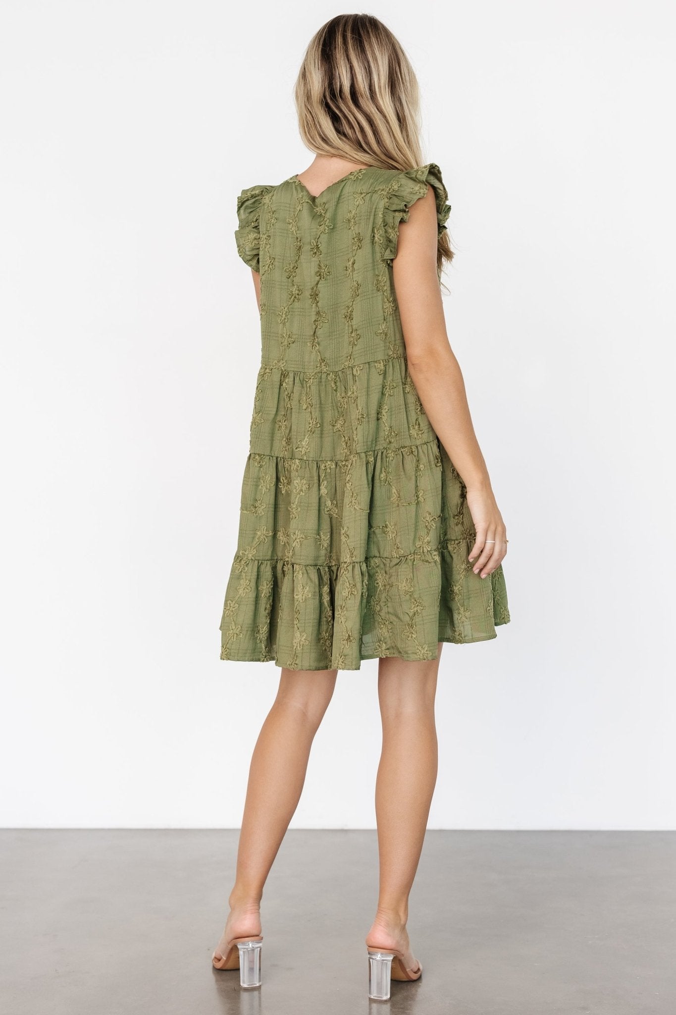 Kayla Button Up Short Dress | Olive Free Shipping Buy