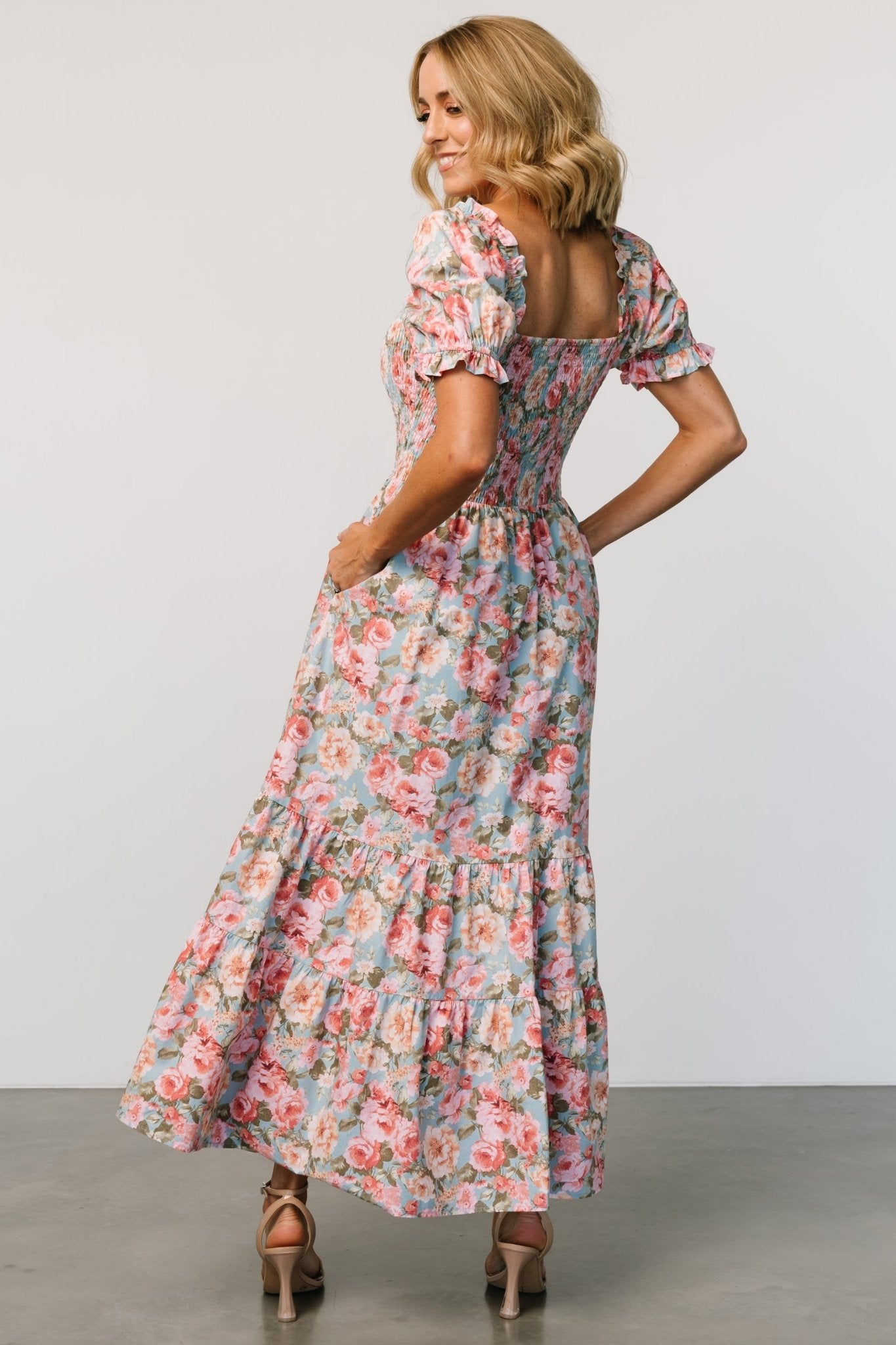 Tiana Maxi Dress | Vintage Blue + Pink Floral Cheap For Cheap