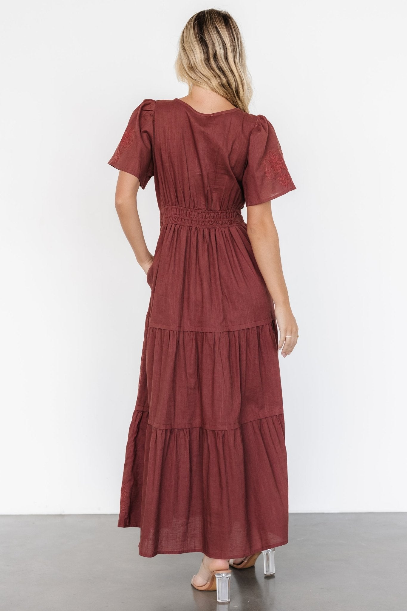 Kennedy Embroidered Maxi Dress | Marsala Comfortable Cheap Online