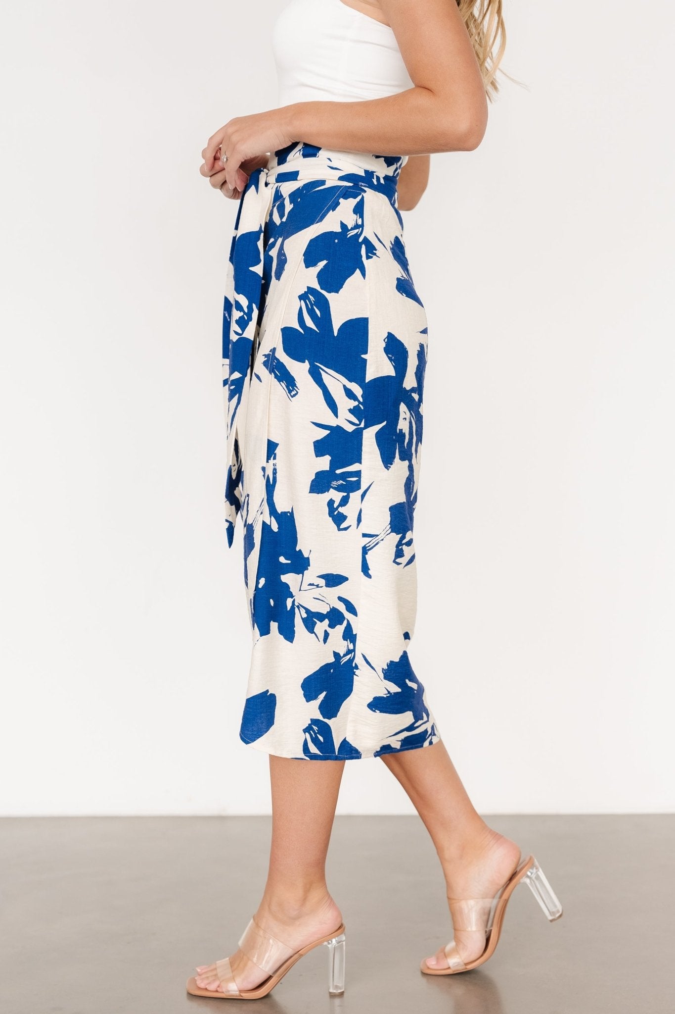 Vista Wrap Midi Skirt | Blue Print Cheap From China