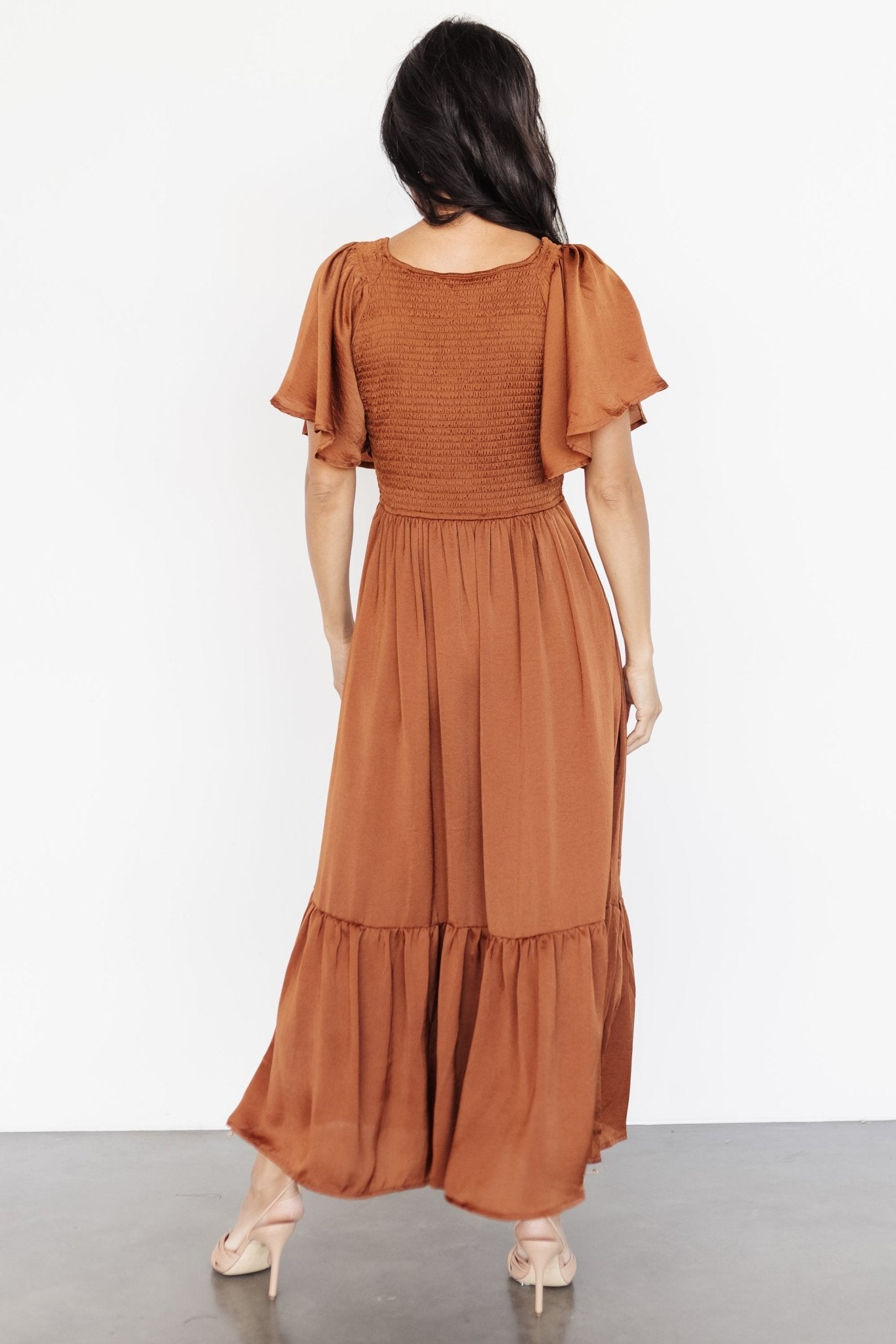 Lovell Smocked Midi Dress | Dark Copper Outlet Lowest Pice