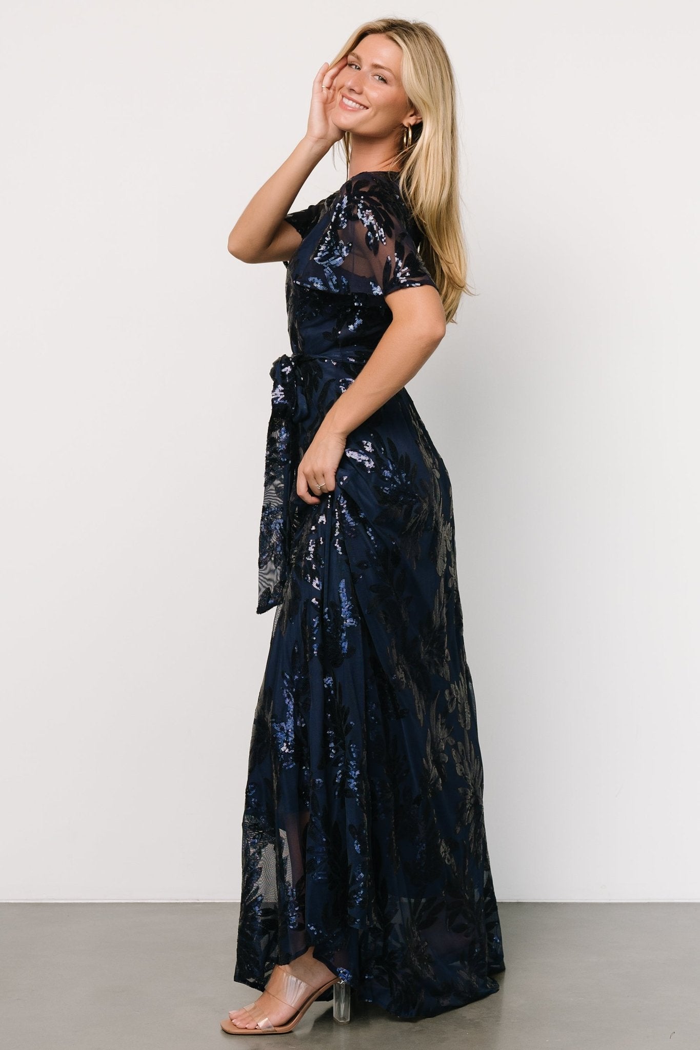 Muse Sequin Maxi Dress | Navy Manchester