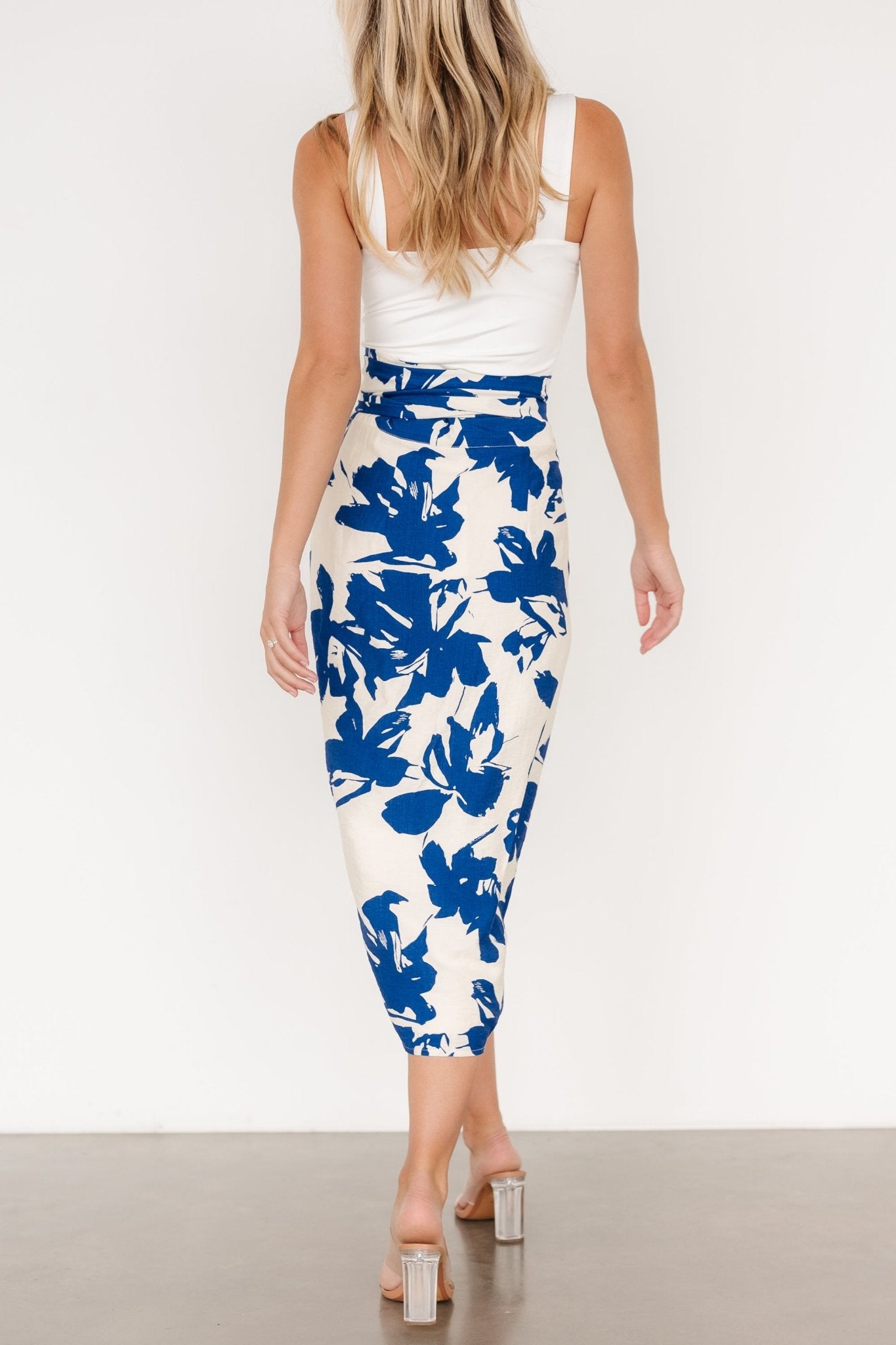 Vista Wrap Midi Skirt | Blue Print Cheap From China