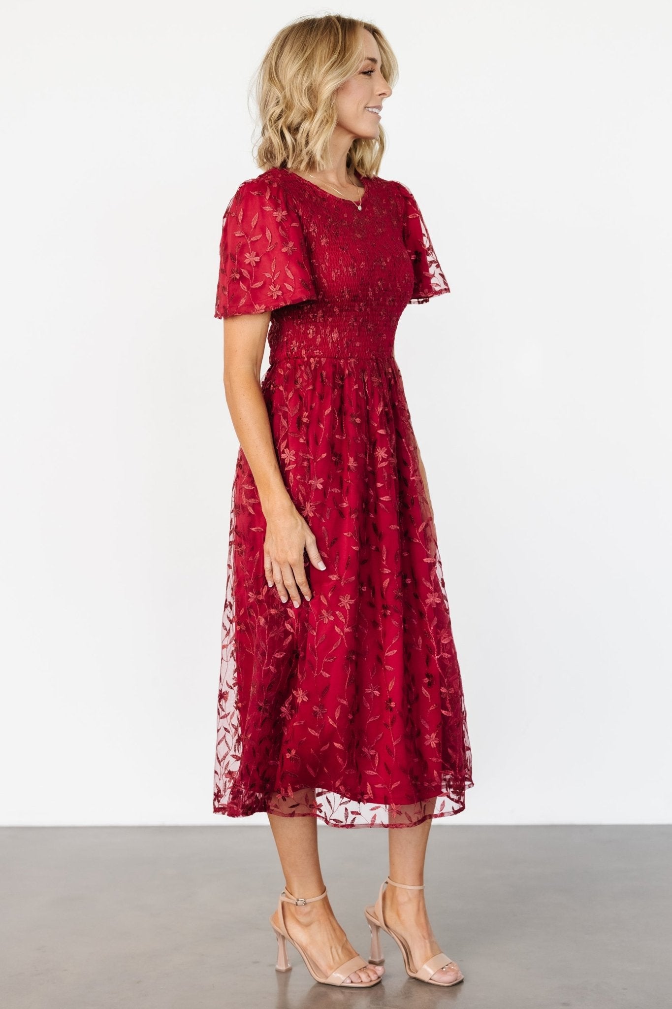 Cara Embroidered Midi Dress | Ruby Cheap Sale 100% Authentic