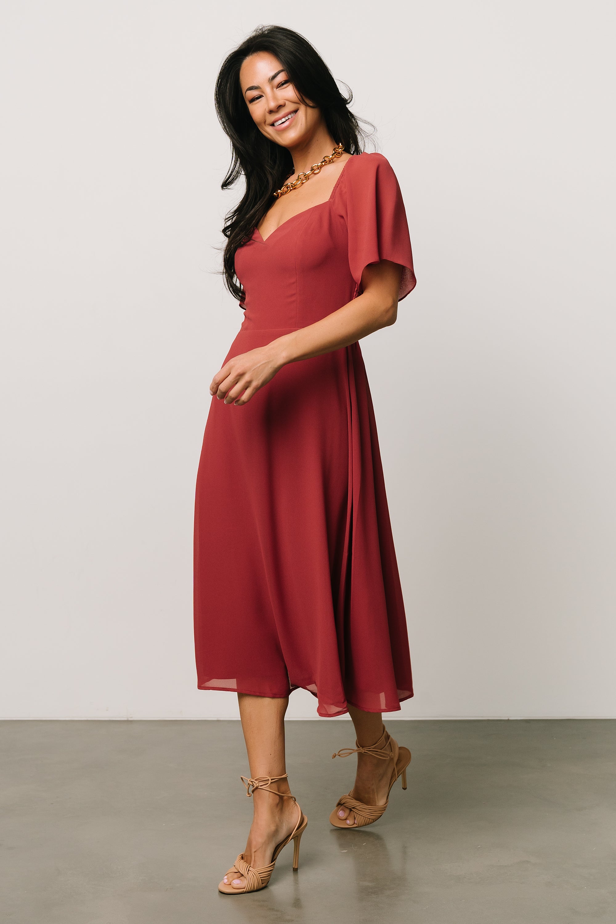 Colette Sweetheart Midi Dress | Terracotta Fast Delivery Sale Online