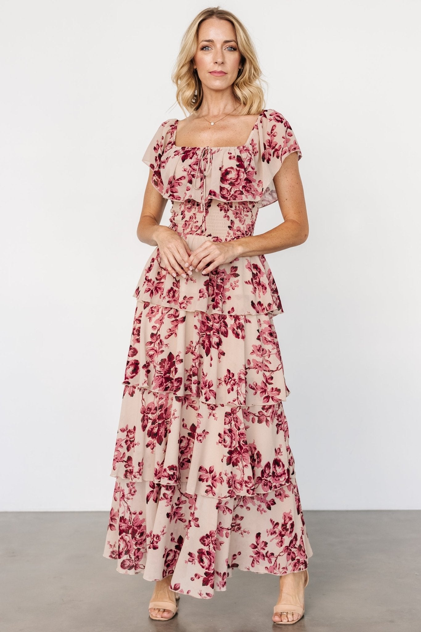 Carina Off Shoulder Maxi Dress | Nude + Rose Shop Offer Cheap Online