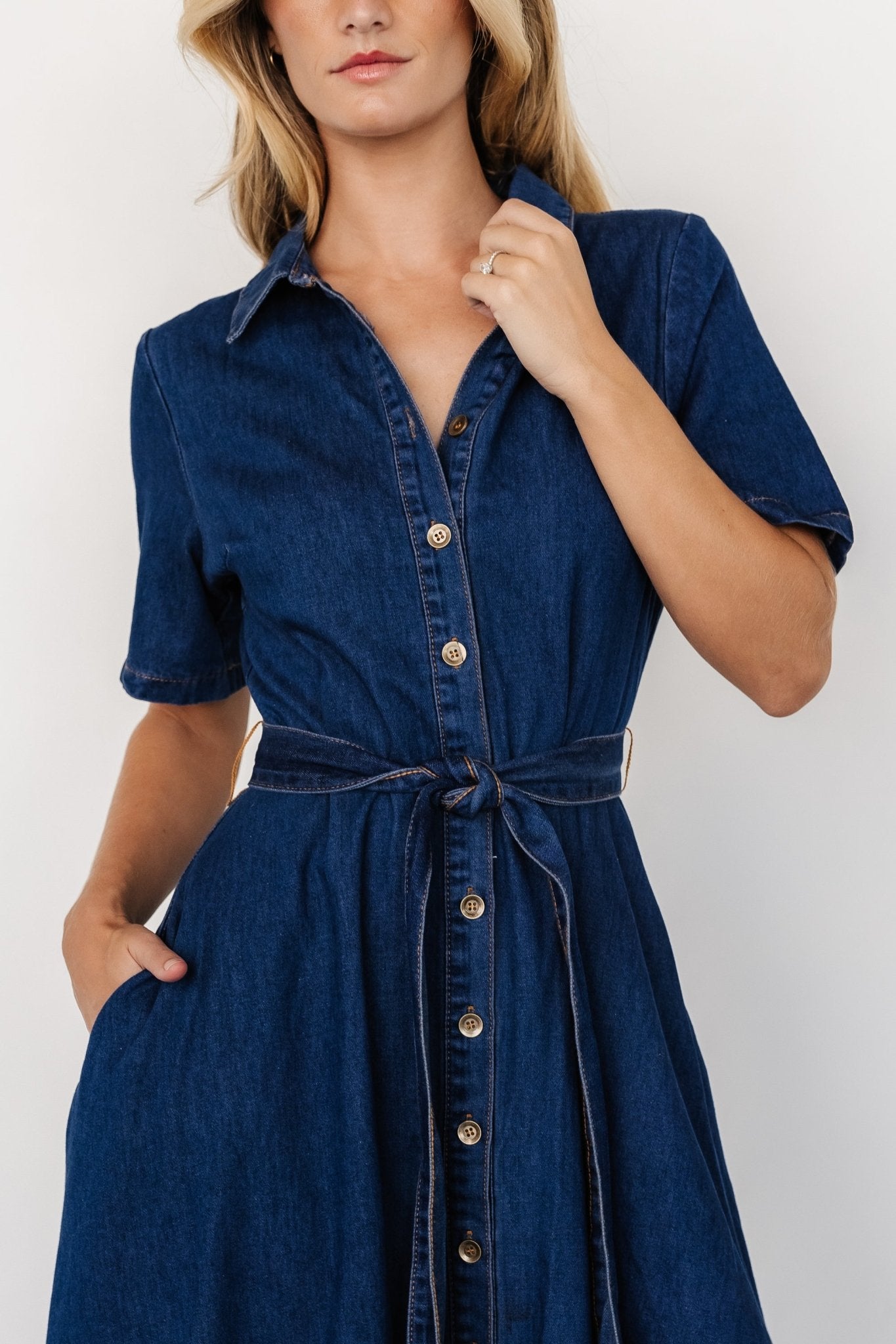 Janelle Midi Dress | Denim Blue Cheap Sale Low Pice