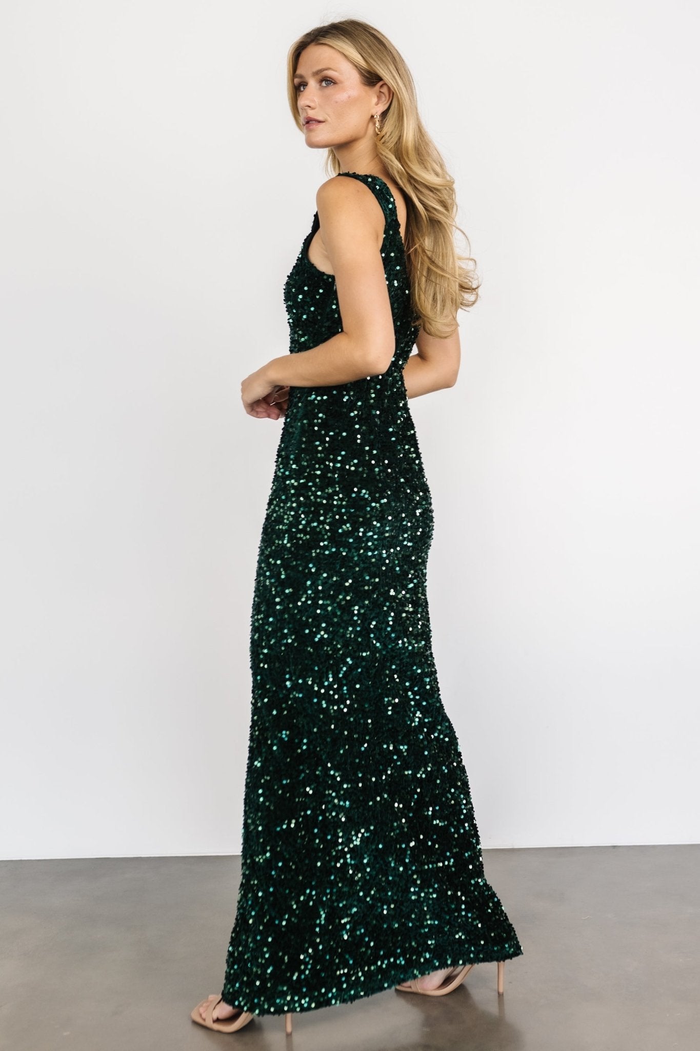 Marilyn Sequin Maxi Gown | Emerald Free Shipping Nicekicks