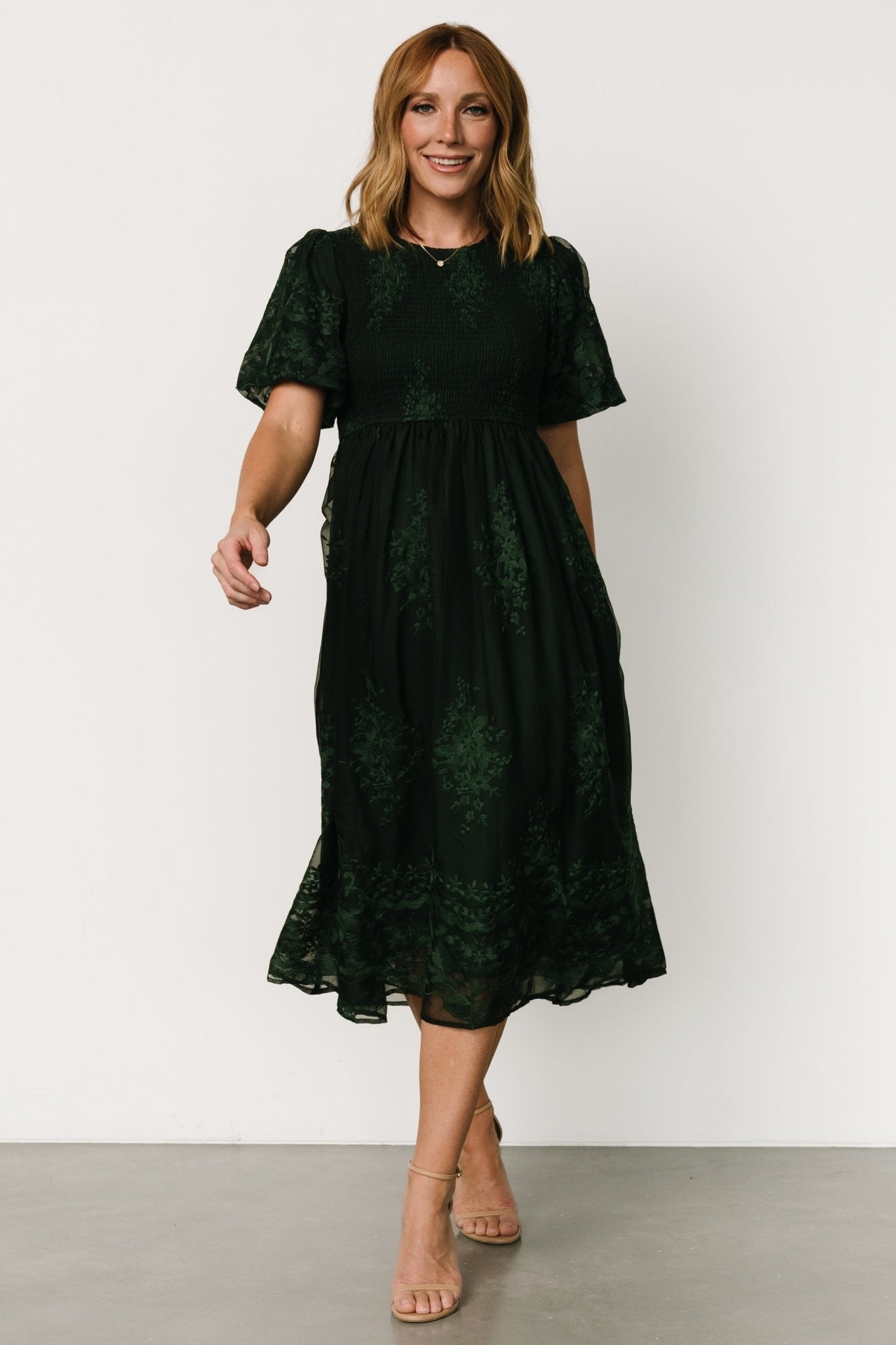 Corrine Embroidered Midi Dress | Emerald Shop Sale Online