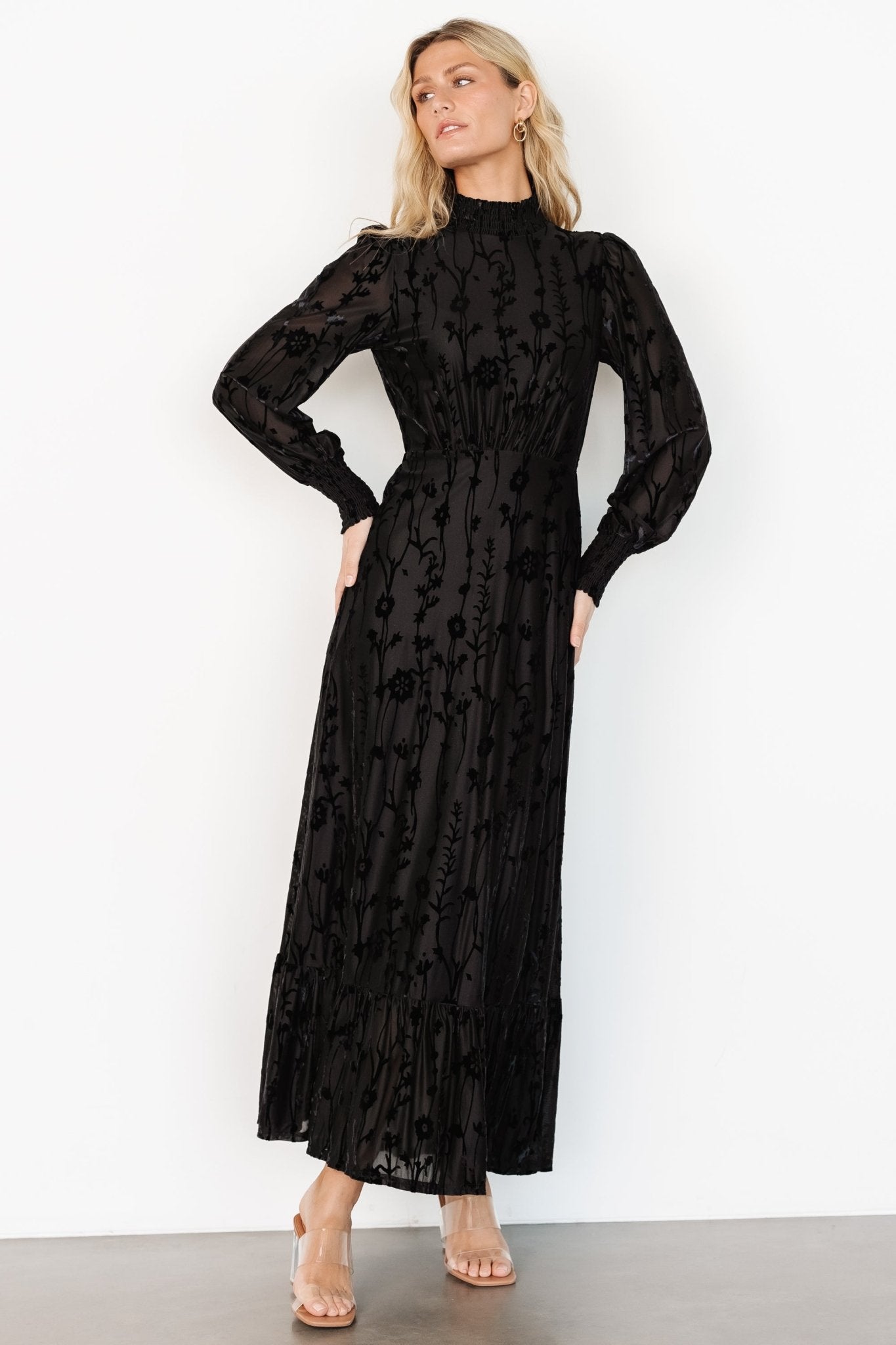 Penelope Velvet Maxi Dress | Black Free Shipping The Cheapest