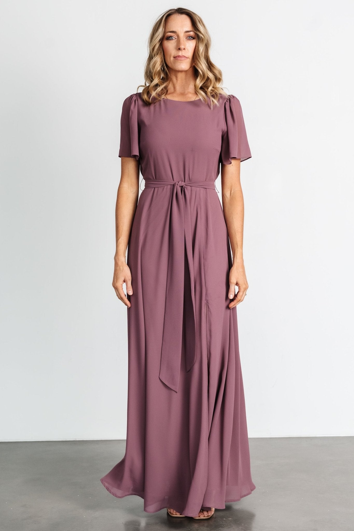 Naomi Short Sleeve Maxi Dress | Vintage Plum Genuine Cheap Online