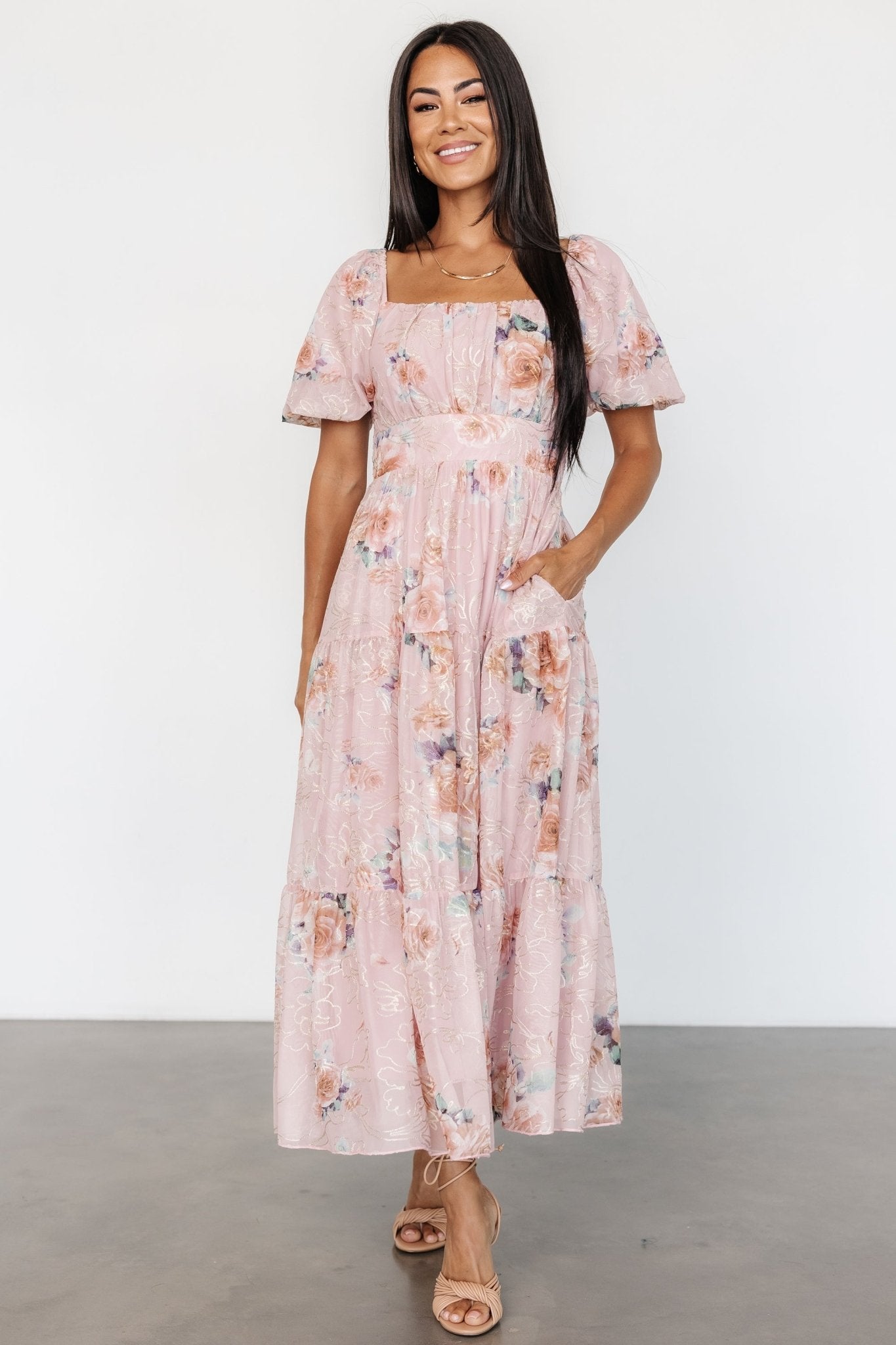 Annabeth Midi Dress | Blush Floral Cheap Best