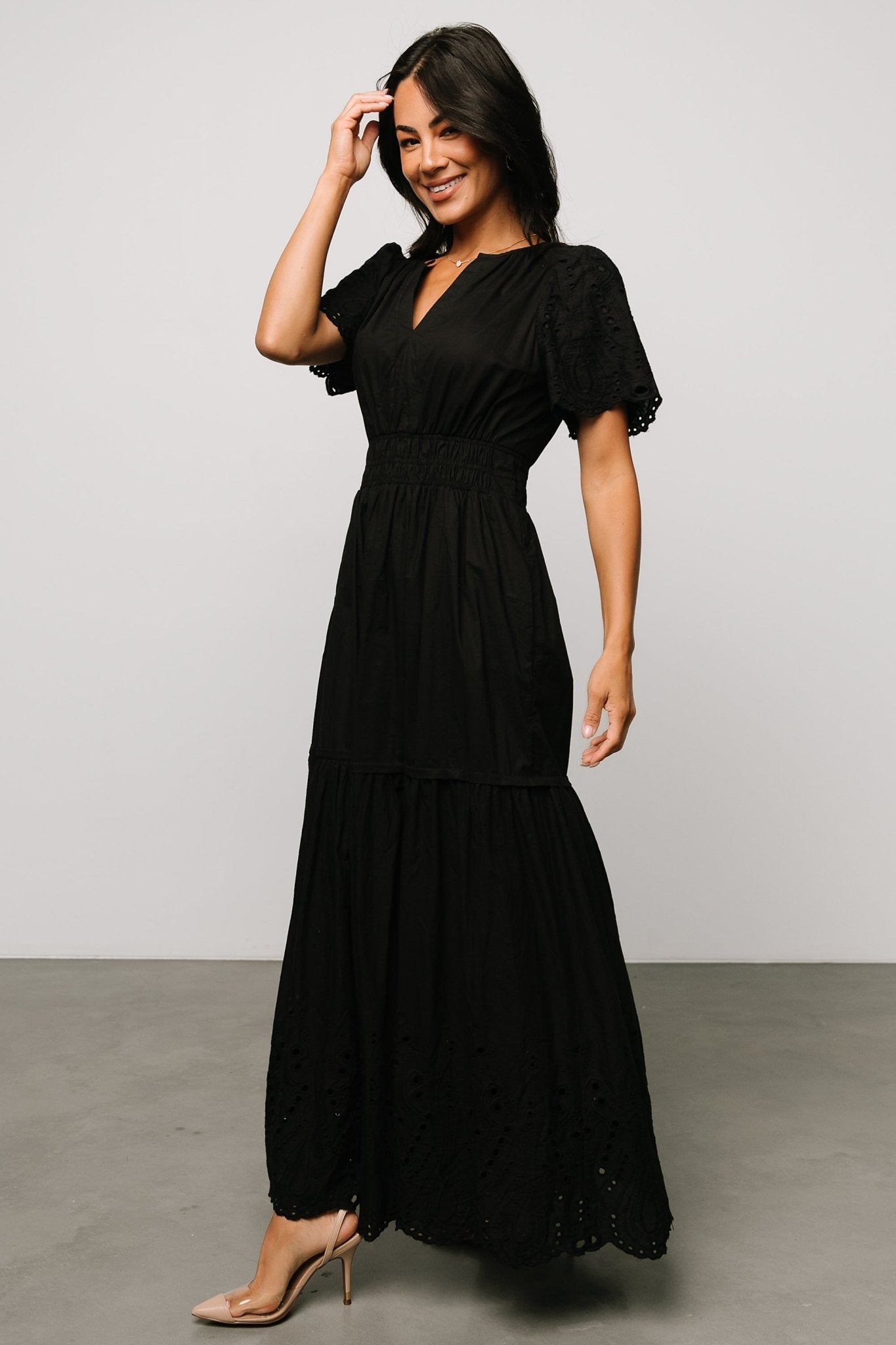 Annette Eyelet Maxi Dress | Black Sale Great Deals