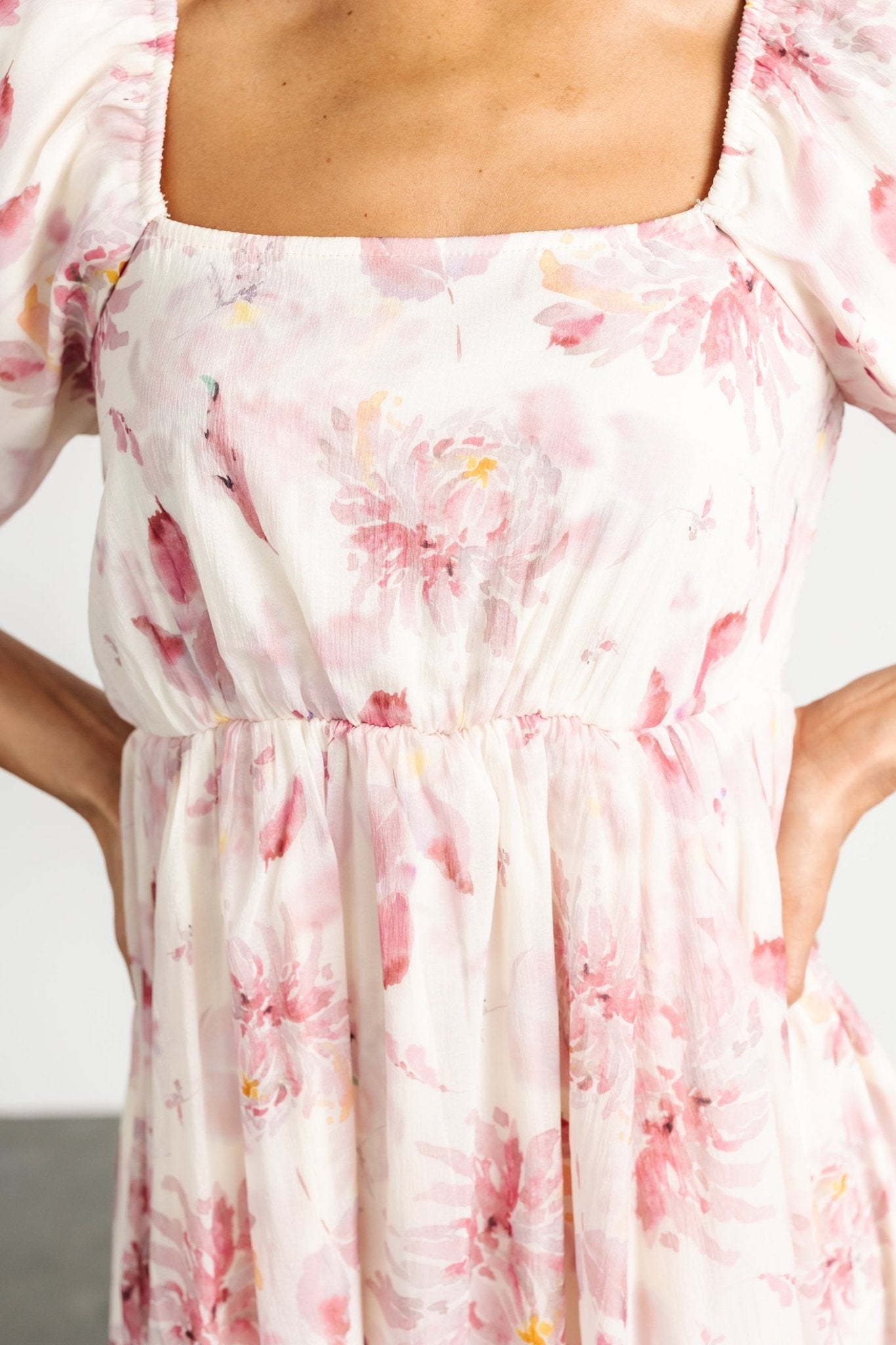 Dalia Maxi Dress | Ivory + Mauve Floral 2025 New