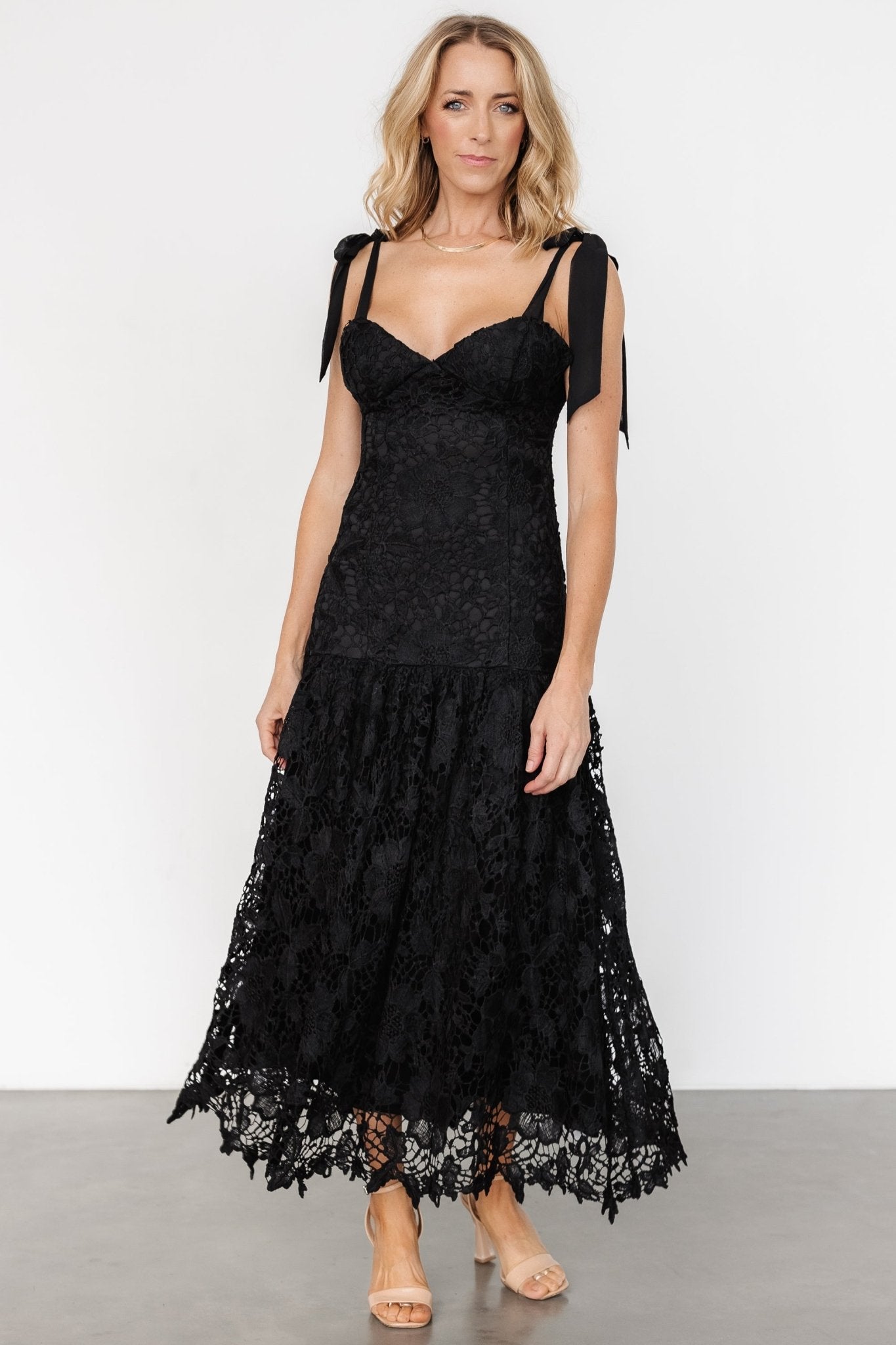 Monte Carlo Lace Midi Dress | Black Stockist Online