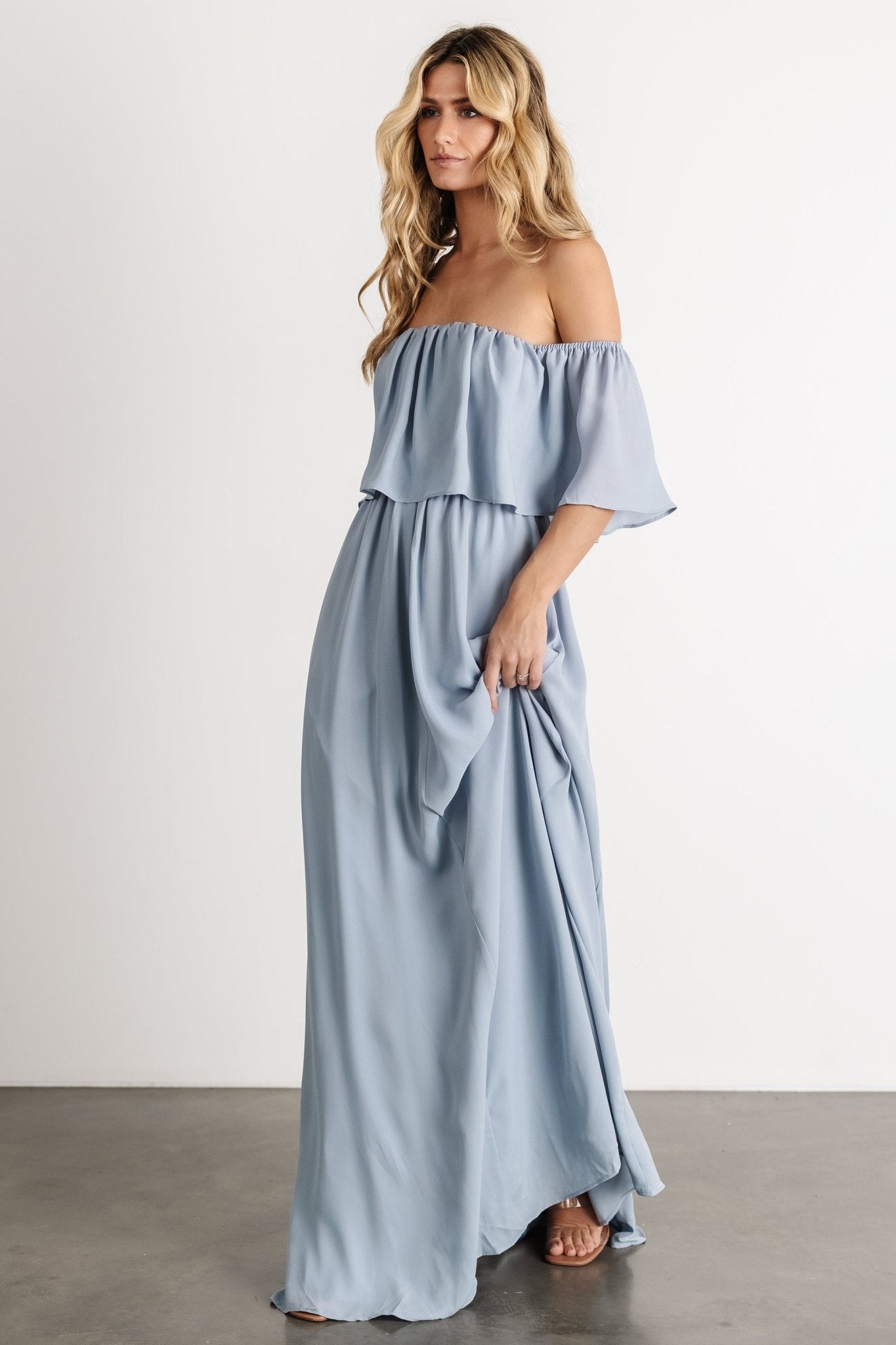 Diana Off Shoulder Maxi Dress | Light Blue Visit Cheap Pice