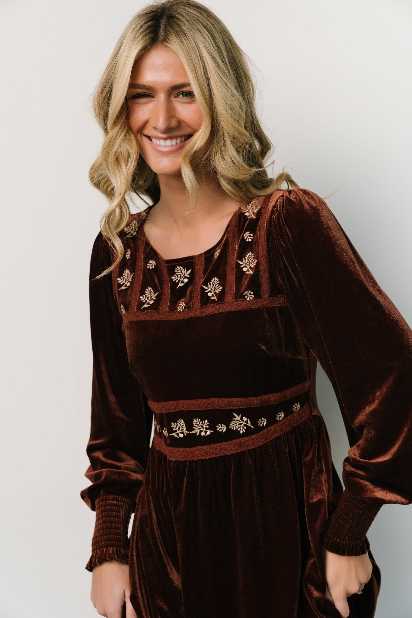 Ingrid Velvet Maxi Dress | Chocolate Discount Professional