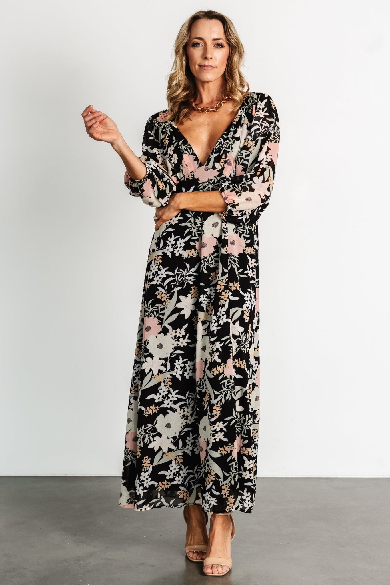 Maisie Maxi Dress | Black Floral Cheap Sale How Much