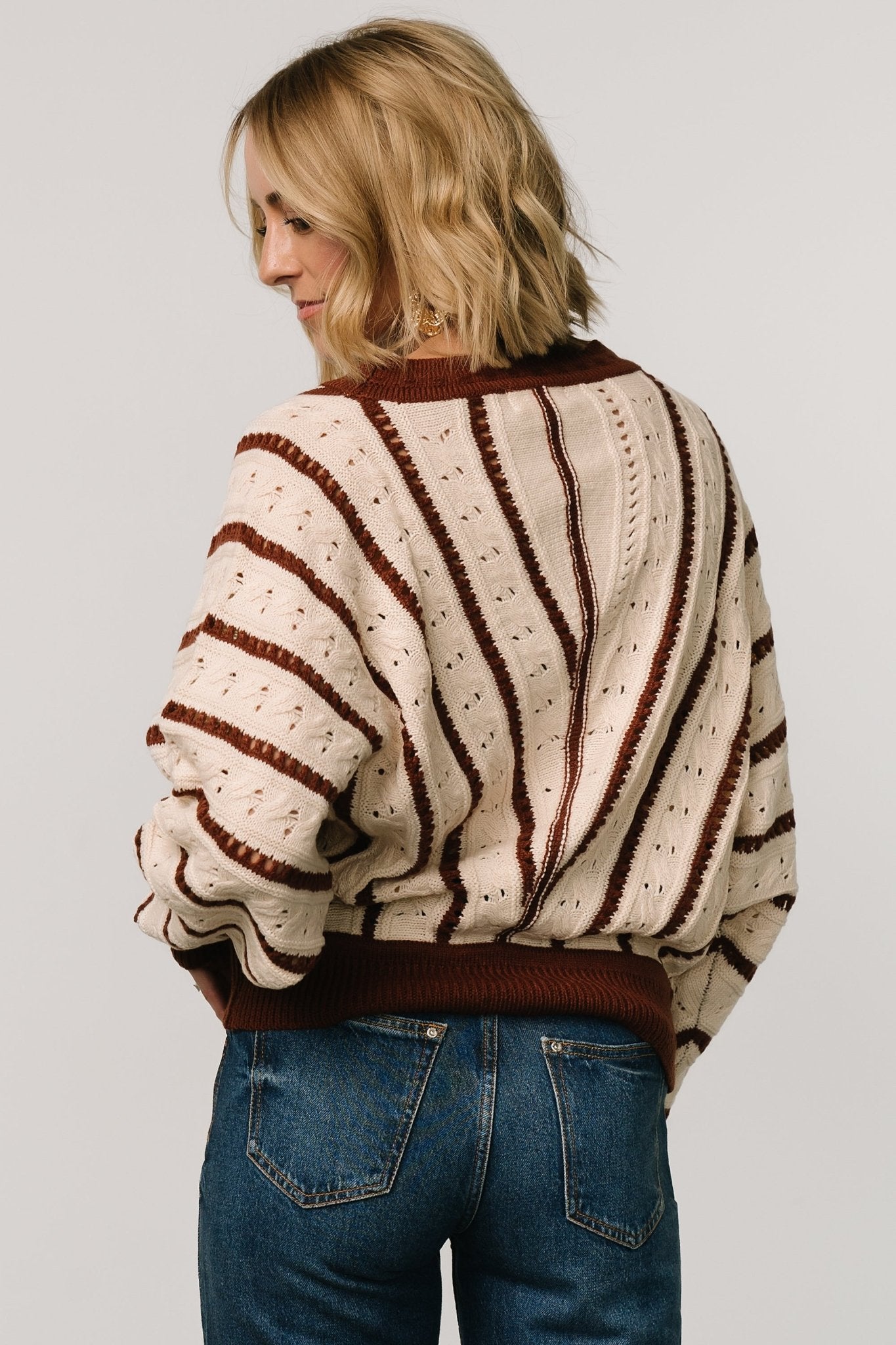 Paola Pointelle Sweater | Cream + Copper Wholesale Pice For Sale