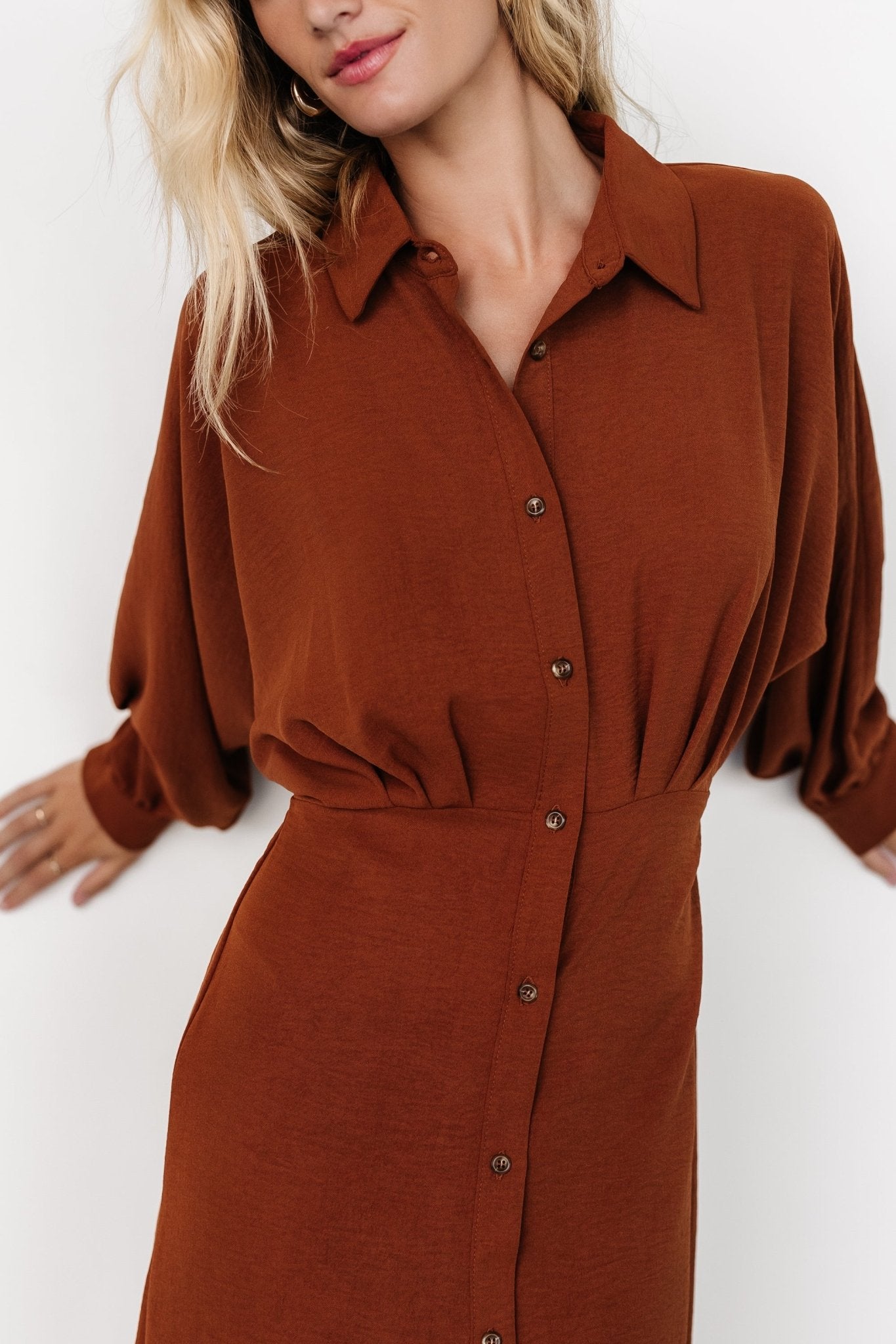 Marla Button Dress | Copper 2025 Cheap Pice