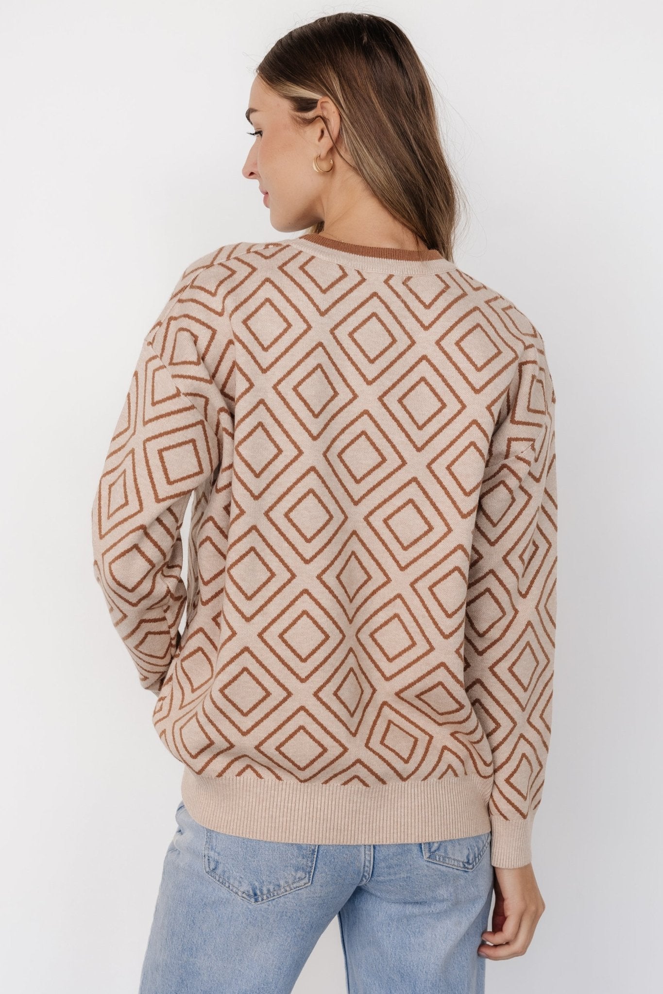 Asther Diamond Sweater | Oatmeal + Camel Latest Collections Cheap Pice