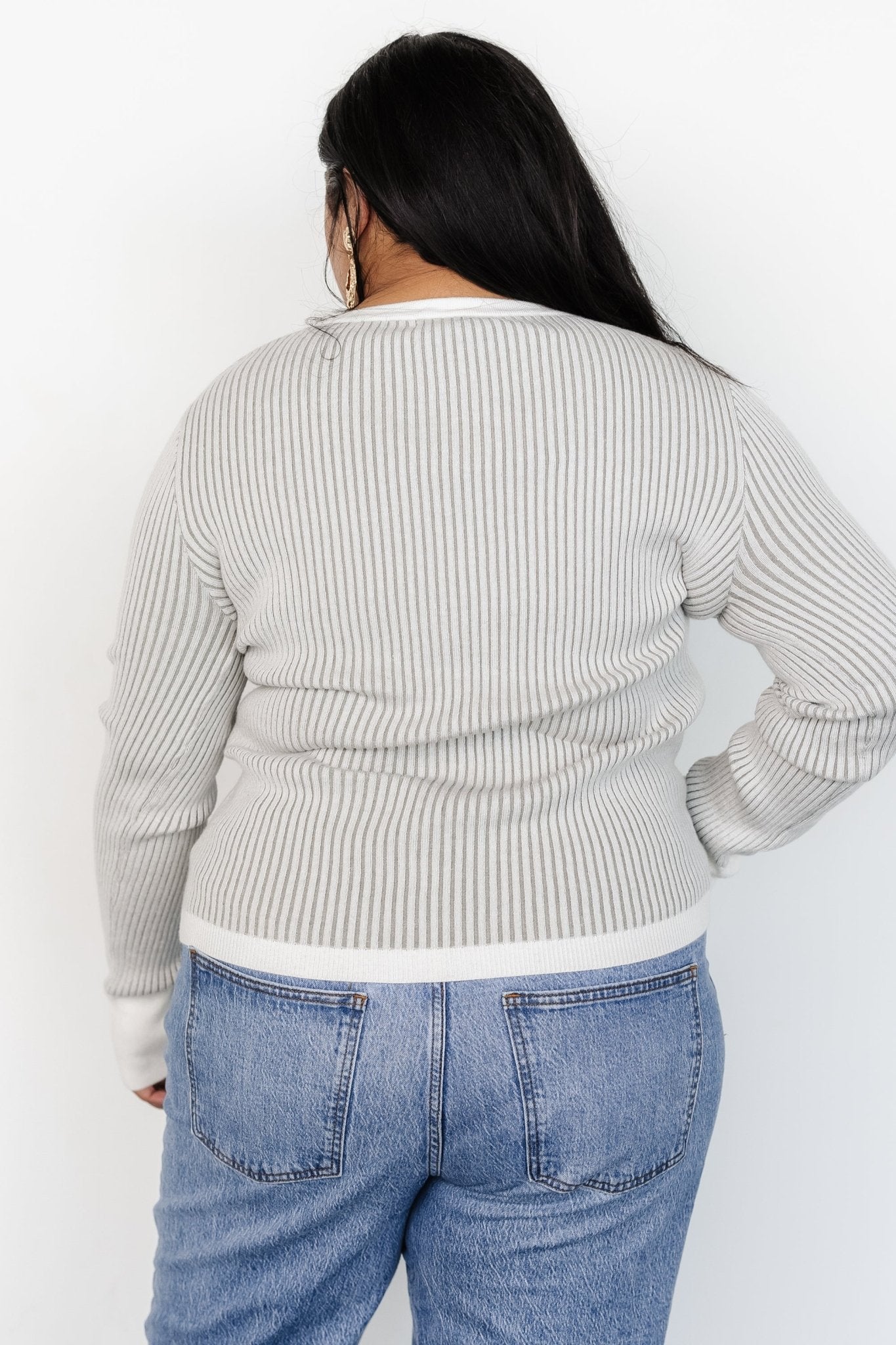 Stevie Ribbed Sweater | Gray Clearance Classic