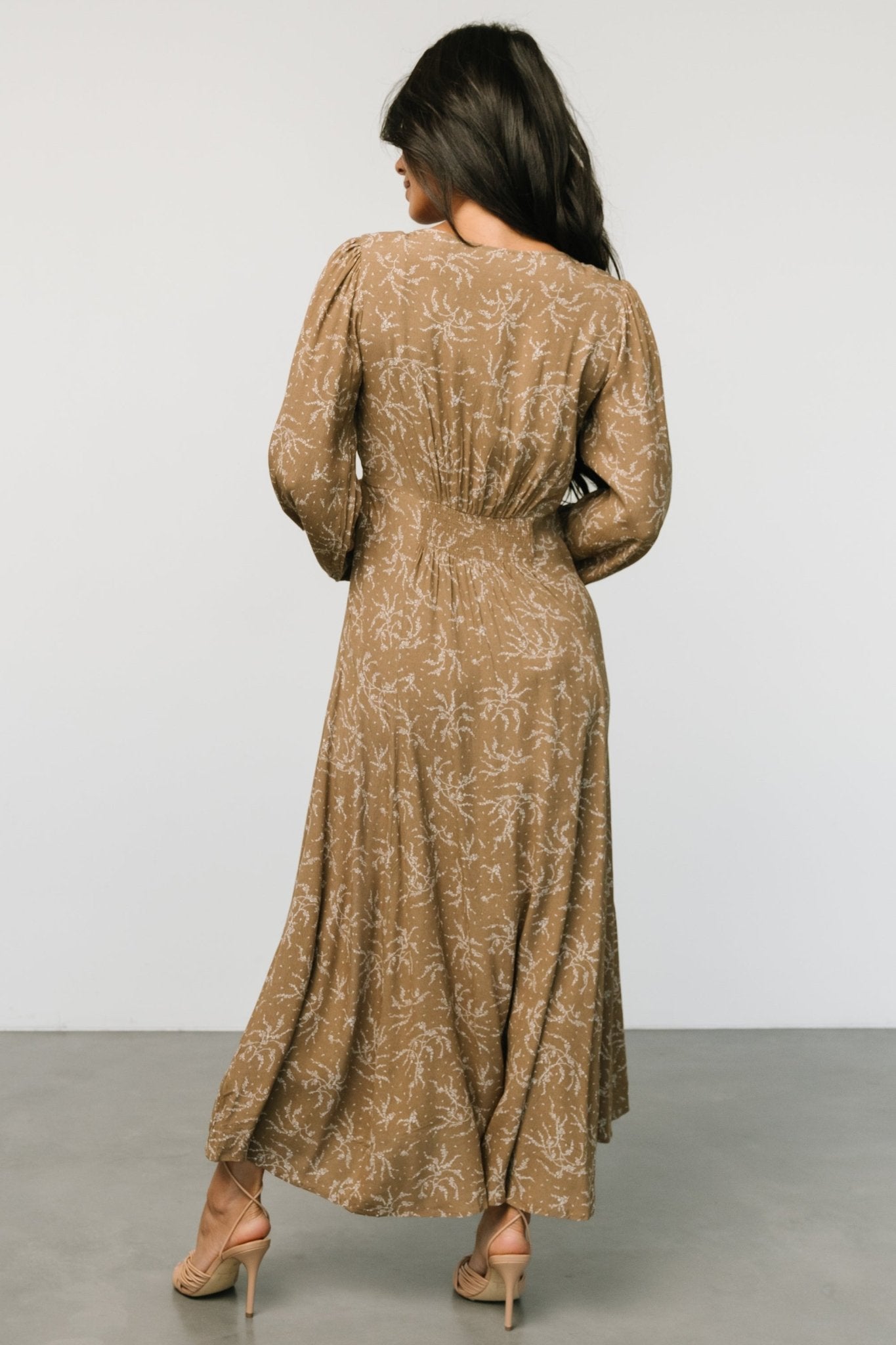 Claudine Maxi Dress | Dusty Brown Print Collections Online