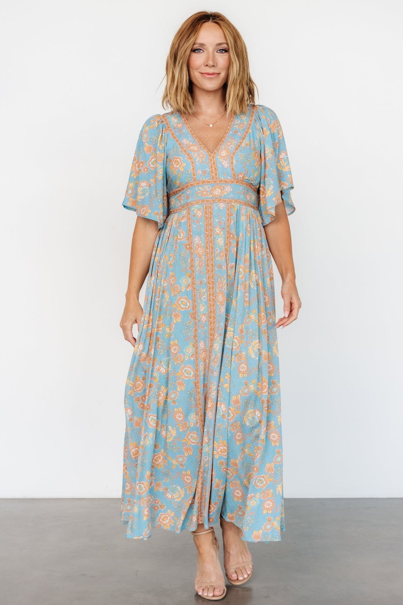 Elissa Maxi Dress | Dusty Blue Floral Official Sale Online