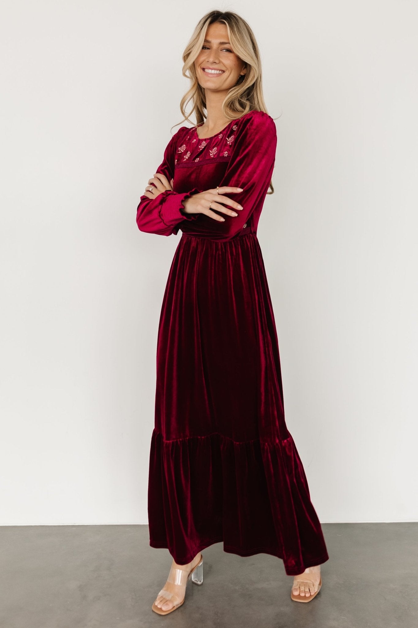 Ingrid Velvet Maxi Dress | Merlot Sale Wide Range Of