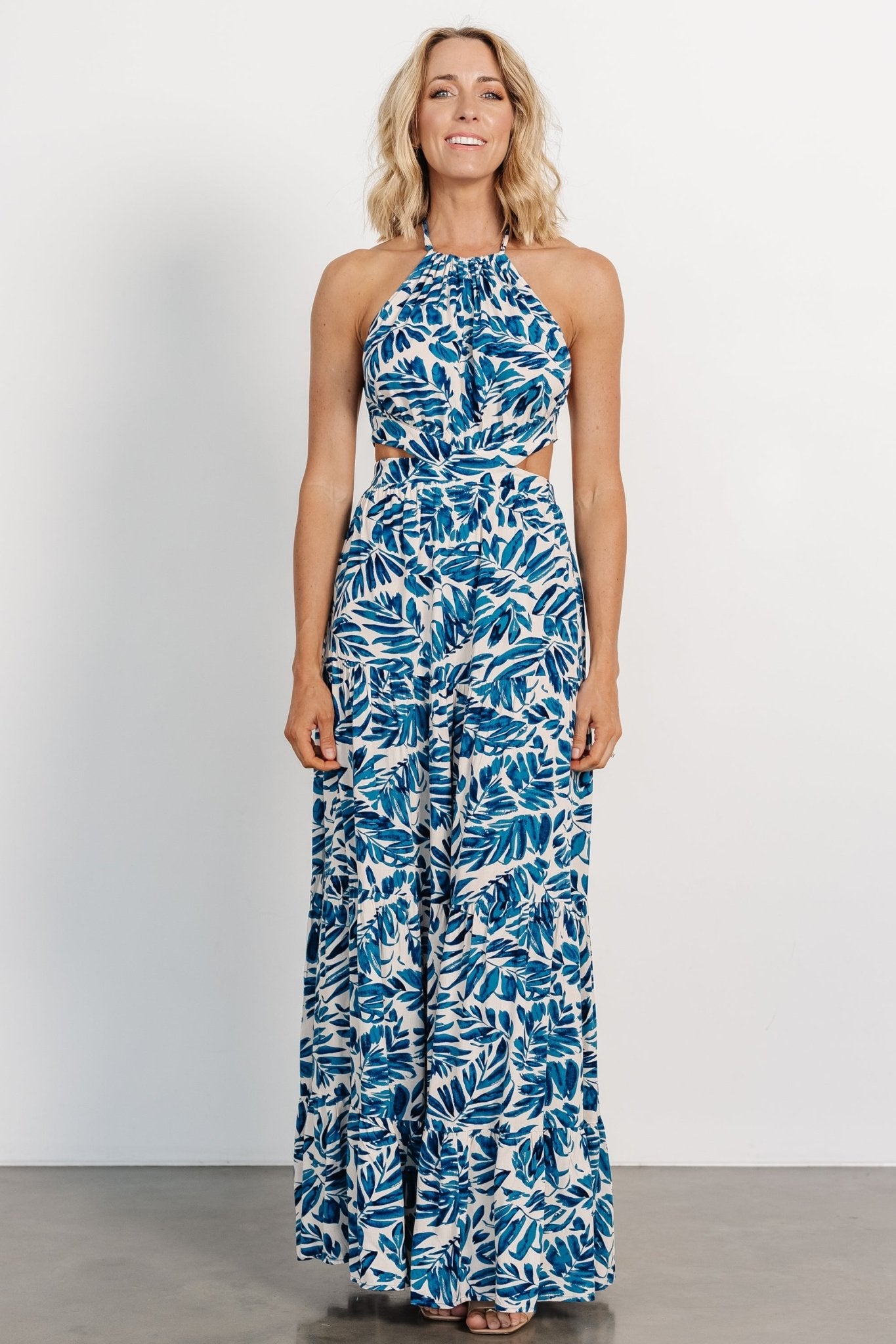 Brett Halter Maxi Dress | Cobalt Print 2025 Cheap Online