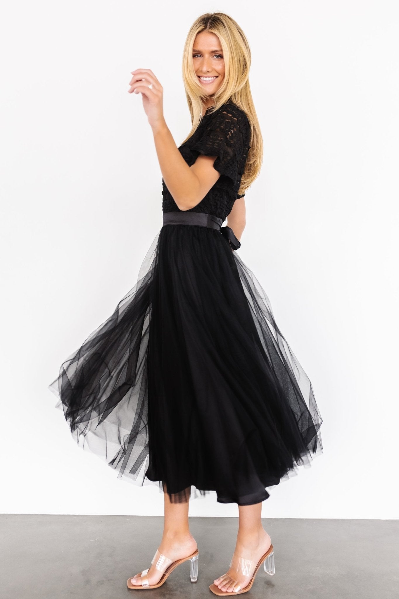 Darcy Tulle Midi Dress | Black Buy Cheap Newest