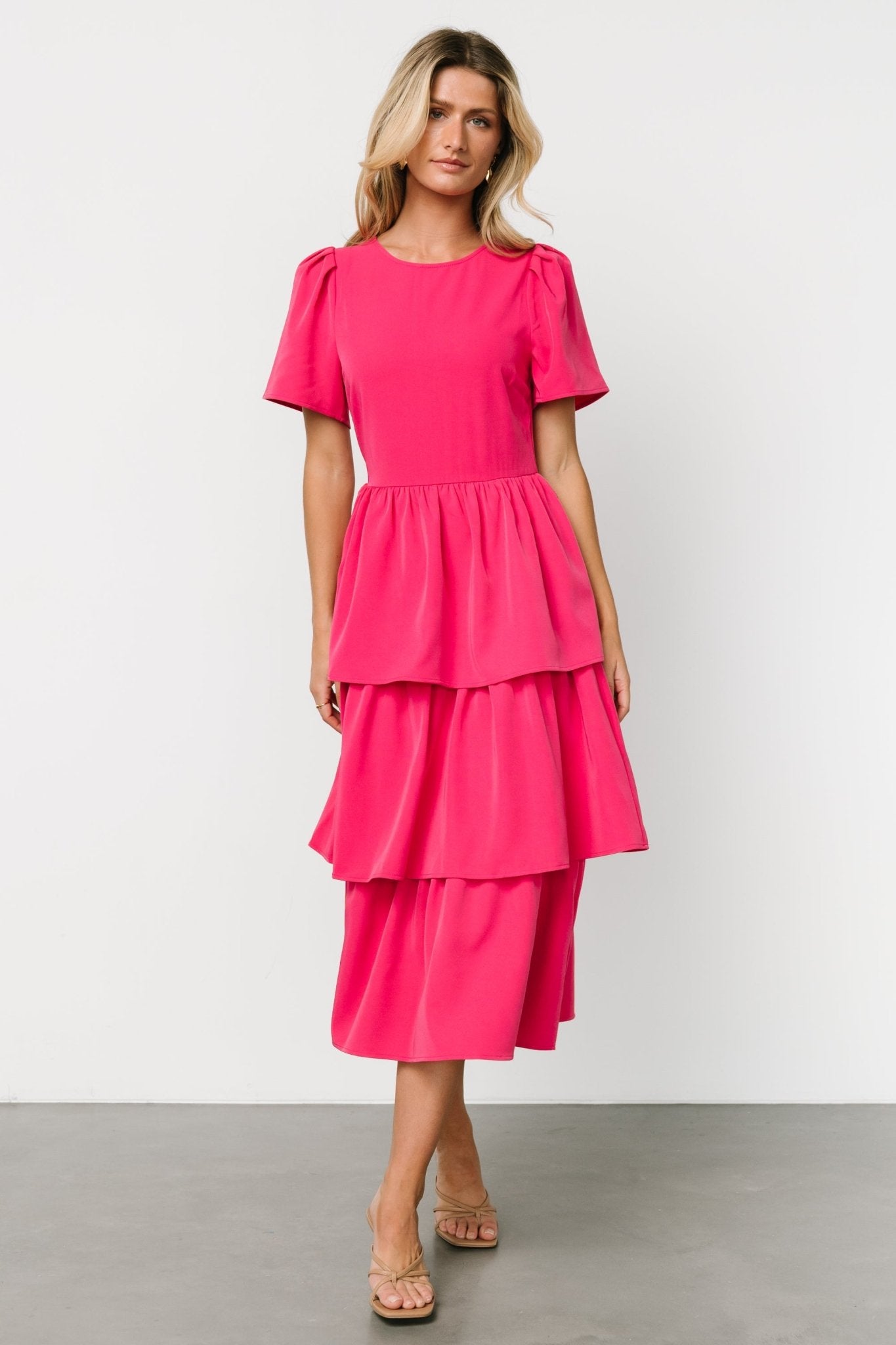 Cadenza Tiered Maxi Dress | Deep Pink Newest Online