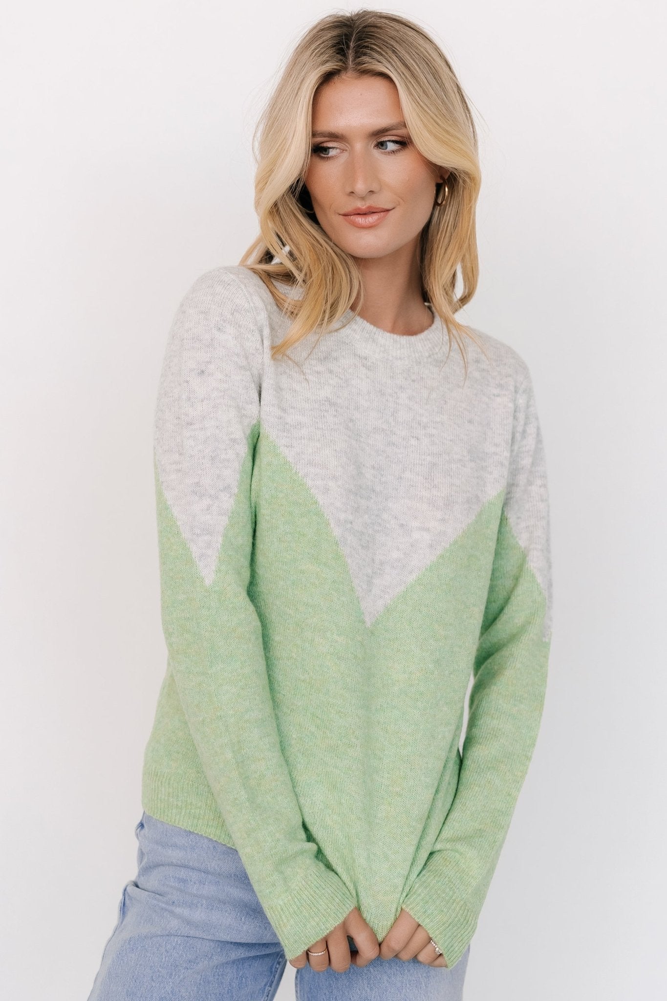 Tanner Sweater | Gray + Green Good Selling Cheap Pice