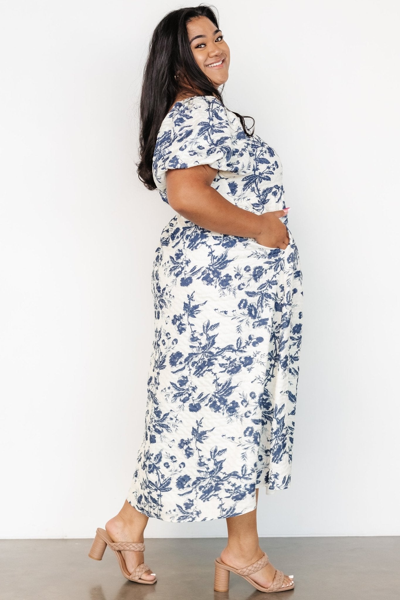 Graceland Maxi Dress | Cream + Navy Floral How Much Online