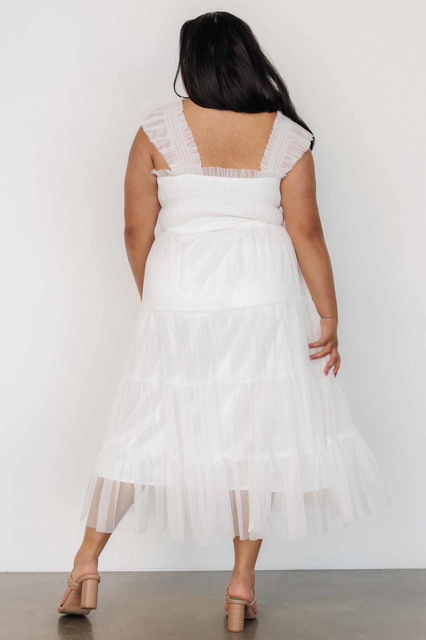 Emma Smocked Tulle Dress | Off White View