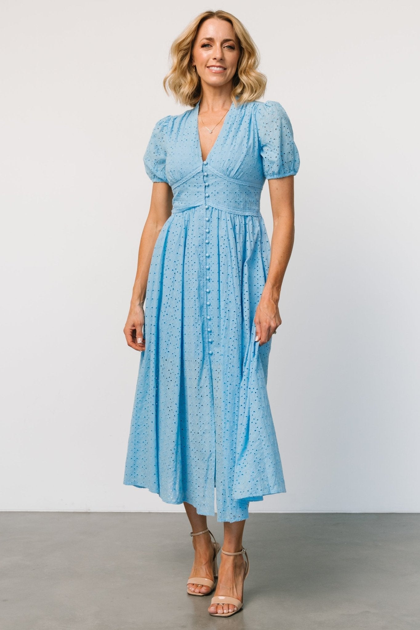 Esther Eyelet Midi Dress | Blue Visit Cheap Pice