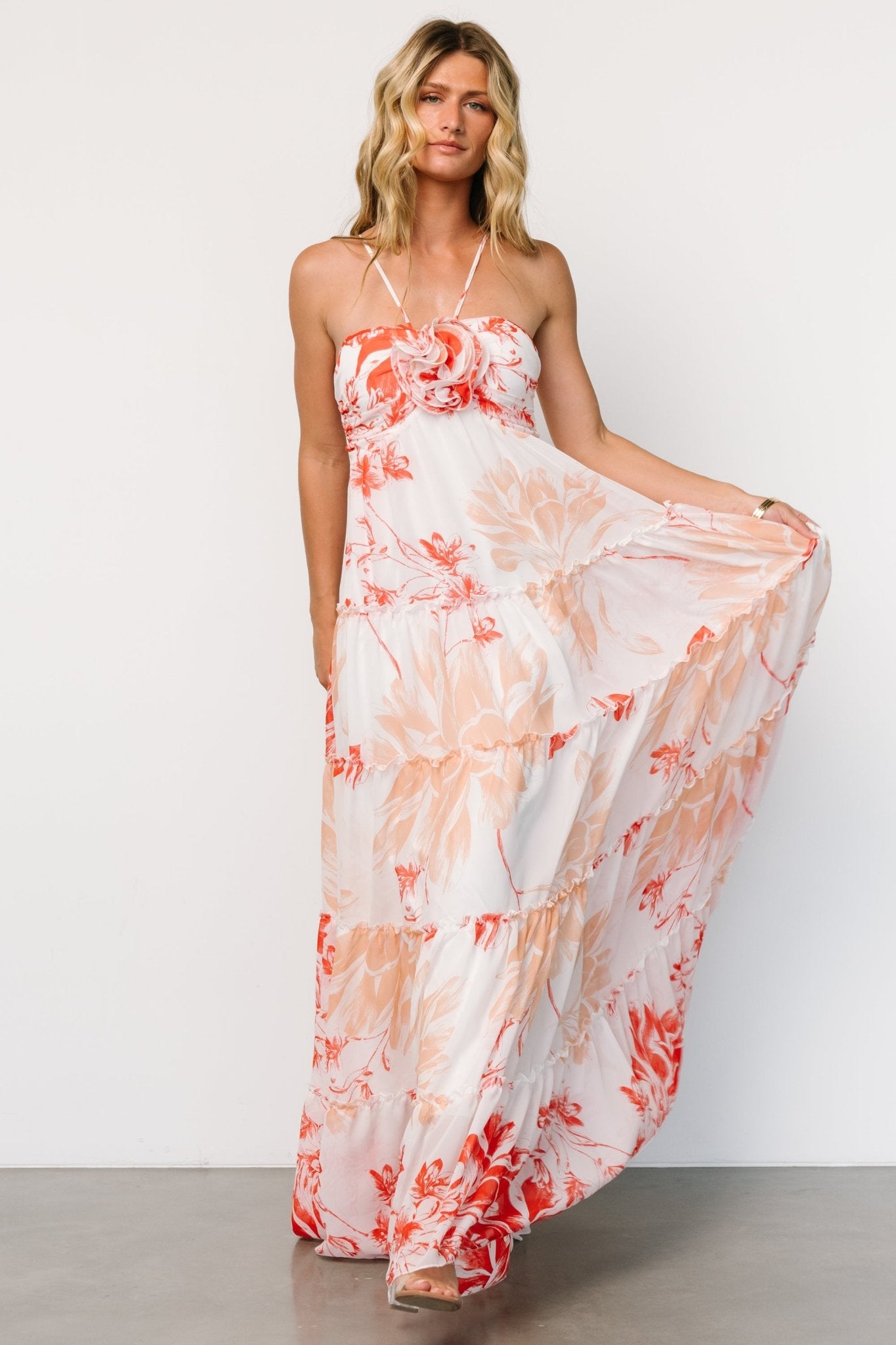 Charmaine Maxi Dress | Red + Natural Floral Best Place Sale Online