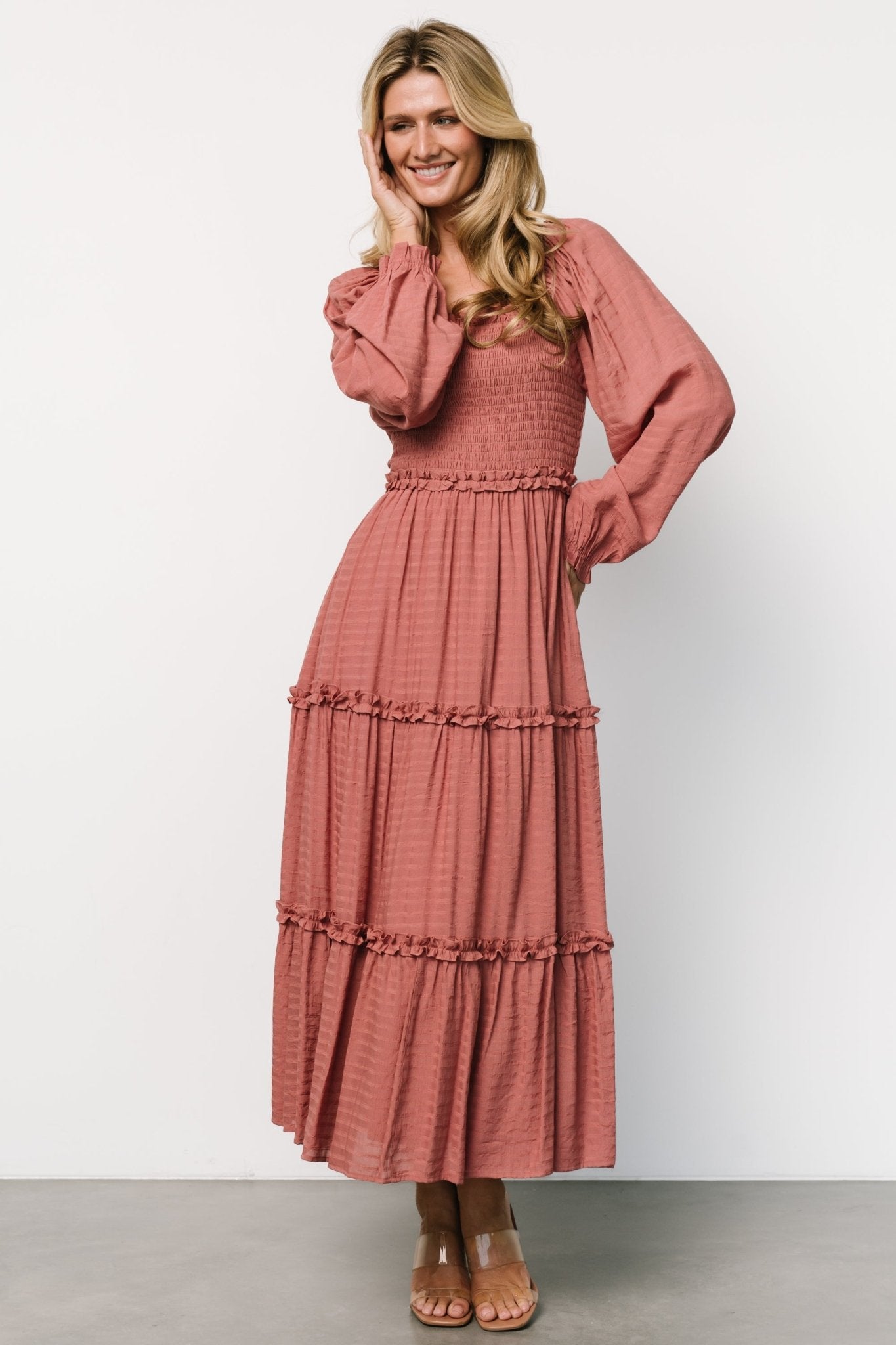 Rowan Tiered Dress | Vintage Rose Cheap Supply